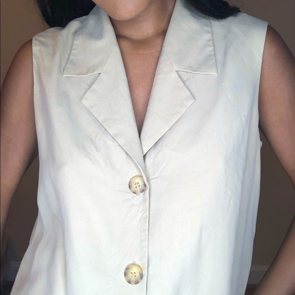 SOLD Vintage silk trench vest jacket - Picture 10 of 10